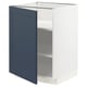 White METOD kitchen cabinet with blue door, two shelves, modern design.