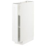 White METOD kitchen cabinet, glossy with adjustable shelves, rectangular shape, modern design.