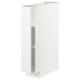 White METOD kitchen cabinet, glossy with adjustable shelves, rectangular shape, modern design.