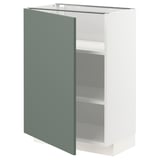 METOD kitchen cabinet, grey-green, modern, square, adjustable shelves.