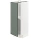 Modern kitchen cabinet, METOD, white and grey-green, rectangular, with adjustable shelves.