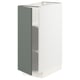 METOD white kitchen unit with grey-green door, modern design.