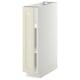 White METOD kitchen cabinet, off-white bodbyn doors, rectangular, beveled edges.