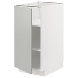 METOD white cabinet, modern clean design, light grey, fiberboard & acrylic paint, rectangular.
