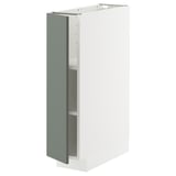 White ikea METOD cabinet, grey-green door, modern.