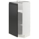 Modern kitchen cabinet, METOD series, white & matte black, rectangular shape, sleek design with snap-on hinges, adjustable shelves.