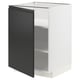 A white METOD kitchen cabinet with a black door, featuring a modern design with minimalist handles.