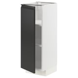White METOD cabinet with black door, square shape, modern design.