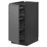 METOD kitchen cabinet in dark grey with wire baskets.