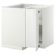 White kitchen cabinet for storage, modern design, l-shaped.