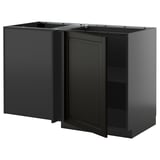Black METOD kitchen cabinets.