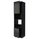 A black METOD kitchen cabinet with adjustable shelves and a modern design.