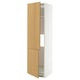 METOD High cab f fridge/freezer w 2 doors, white/Sinarp oak veneer, 60x60x220 cm