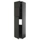 Heavy-duty black tall cabinet with handle-less doors, sleek and modern, perfect for kitchen storage.