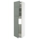 Modern tall cabinet in light blue with adjustable shelves, sleek design and clean lines.