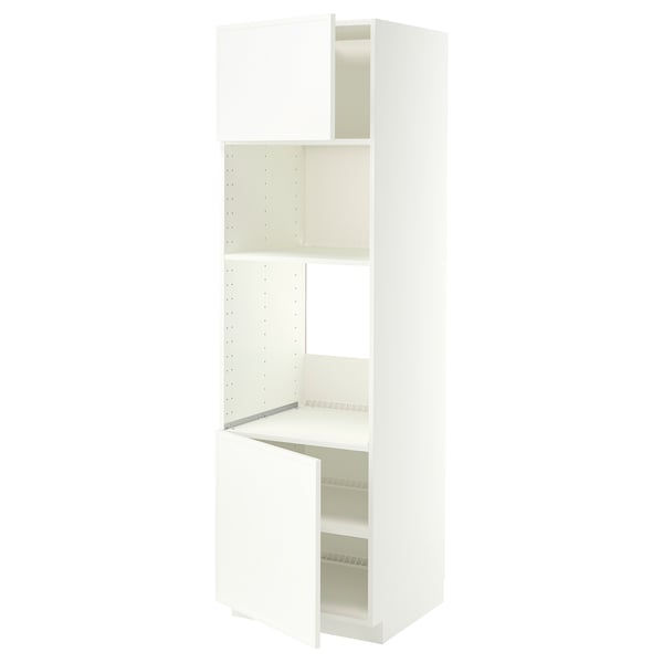 METOD High cabinet f built-in appliances, white/Aspudden matt white, 60x60x200 cm