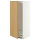 METOD High cabinet for fridge/freezer, white/Sinarp oak veneer, 60x60x140 cm