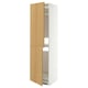 METOD High cabinet for fridge/freezer, white/Sinarp oak veneer, 60x60x220 cm