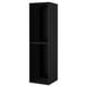 A black, tall, rectangular kitchen cabinet from the METOD series. It has two shelves and a sleek, modern design.