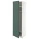 METOD High cabinet w shelves/wire basket, white/Aspudden dark grey-green, 60x60x200 cm