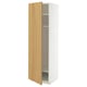 METOD High cabinet w shelves/wire basket, white/Sinarp oak veneer, 60x60x200 cm
