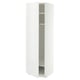METOD High cabinet w shelves/wire basket, white/VOXTORP high-gloss white vertical handle, 60x60x200 cm