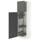 METOD High cabinet with cleaning interior, white/VOXTORP dark grey vertical handle, 60x60x200 cm