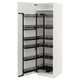 Option: METOD white kitchen unit with pull-out spice racks, steel, rectangular, modern design.