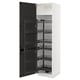 Option: Modern white METOD kitchen cabinet with black pull-out shelves.