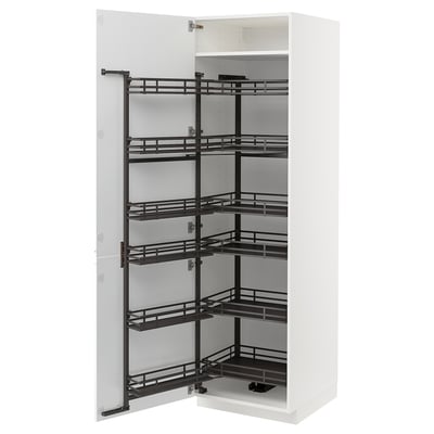 A white METOD kitchen cabinet with pull-out shelves.