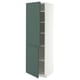 METOD High cabinet with shelves/2 doors, white/Aspudden dark grey-green, 60x60x200 cm