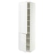 METOD High cabinet with shelves/2 doors, white/VOXTORP high-gloss white vertical handle, 60x60x220 cm