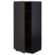 METOD modern black kitchen cabinet with single door and adjustable shelves.