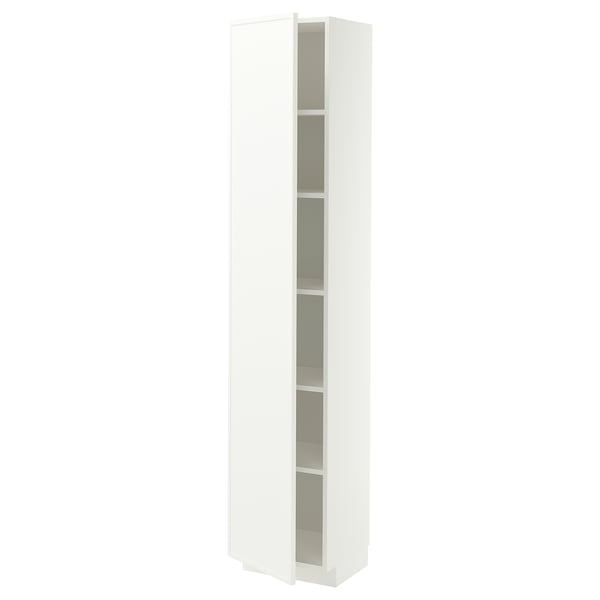 METOD High cabinet with shelves, white/Aspudden matt white, 40x37x200 cm