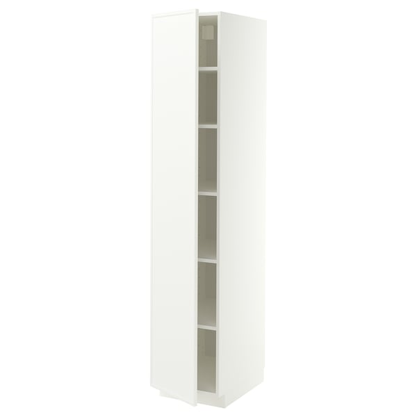 METOD High cabinet with shelves, white/Aspudden matt white, 40x60x200 cm