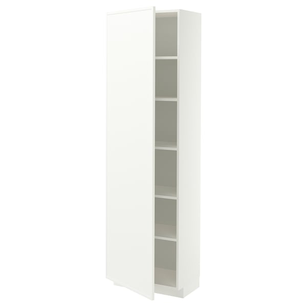 METOD High cabinet with shelves, white/Aspudden matt white, 60x37x200 cm