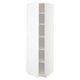 White METOD kitchen cabinet with adjustable shelves, sleek design, left/right door mount, durable fiberboard and melamine foil.