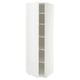 METOD High cabinet with shelves, white/VOXTORP high-gloss white vertical handle, 60x60x200 cm