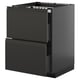 Black ikea METOD kitchen unit, sleek modern design with two drawers, chamfered edge.