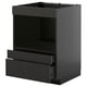 METOD / KNIVSHULT Base cabinet f built-in appliances, black-grey/Nickebo matt anthracite, 60x60 cm