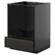 METOD kitchen cabinet in matte black with integrated handle and drawer.
