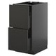 METOD black kitchen cabinet with two drawers, modern design, sleek black finish.