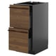 Modern dark grey METOD kitchen cabinet with wooden drawers & handles.