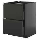 METOD kitchen with black drawers