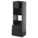 Black METOD kitchen unit with 2 drawers, 2 shelves, sleek modern design, sturdy particleboard frame.