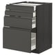 METOD kitchen unit, dark grey, modern design with six drawers, sleek handles, sturdy build.