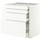 METOD / MAXIMERA Base cab 4 frnts/4 drawers, white/Aspudden matt white, 80x60 cm