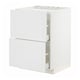 METOD white kitchen cabinet with two drawers, sleek & modern design.