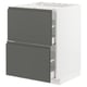Modern kitchen cabinet: METOD with dark grey voxtorp drawers, sleek, rectangular design.