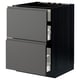 Modern dark gray METOD kitchen unit with sleek, integrated handle drawers.